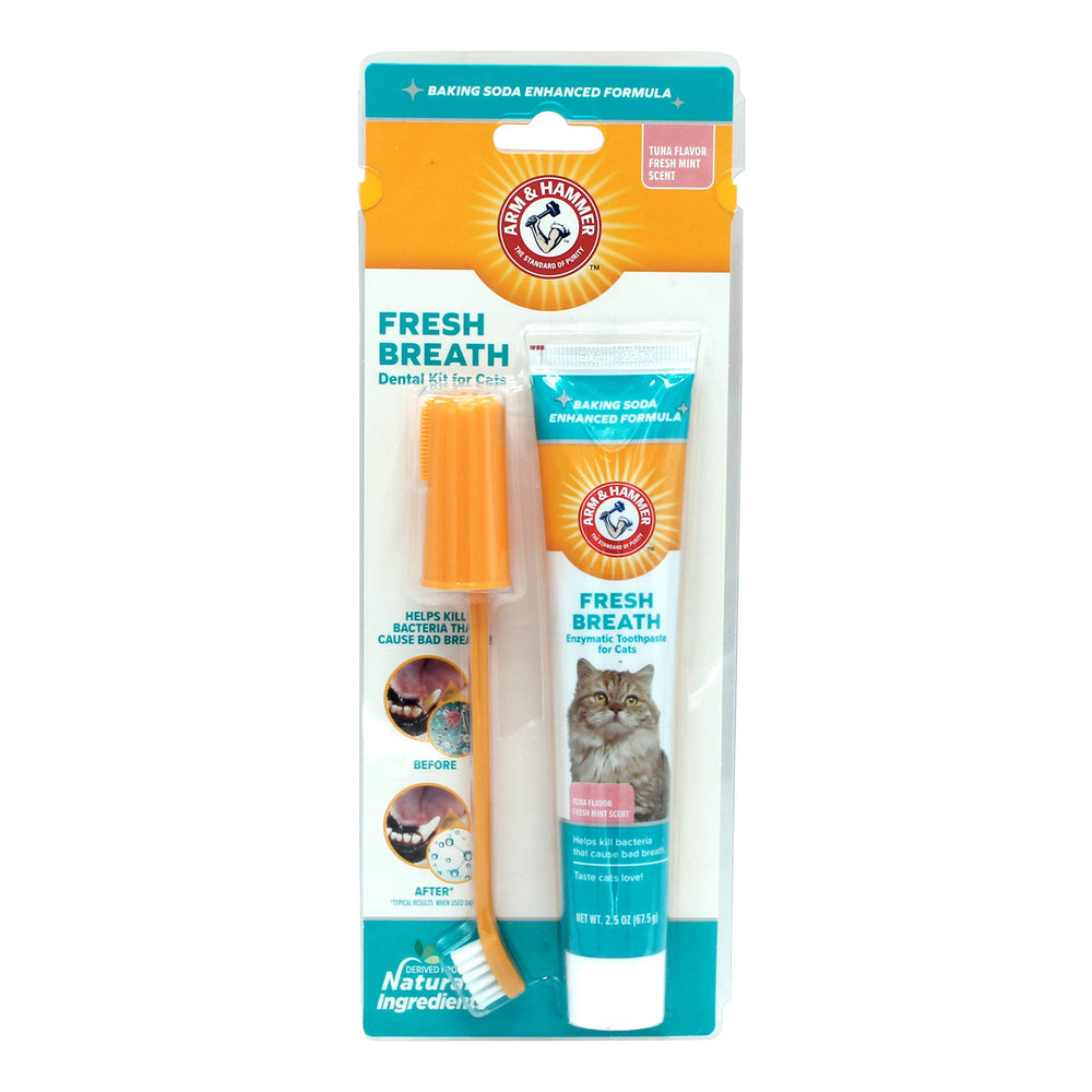Dentifrice Arm & Hammer saveur thon pour chat et haleine plus fraîche.