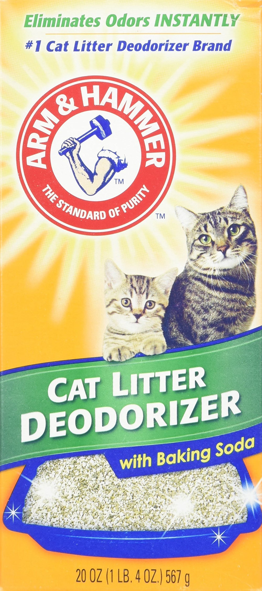 Arm & Hammer pour chats – désodorisant de litière au bicarbonate actif, gestion efficace des odeurs.