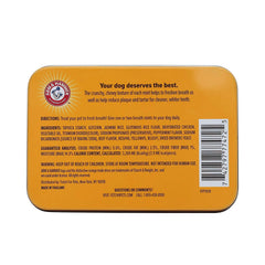 Utilisation quotidienne des pastilles dentaires Arm & Hammer pour chien boeuf.