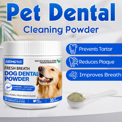 ARMOYA poudre dentaire chien – mélanges herbes pour hygiène buccale.