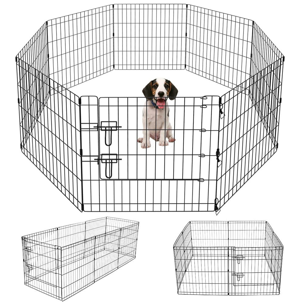 Parc Artmeer pour chien, 8 panneaux, facile à déplacer et stocker.
