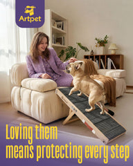 Artpet rampe pour chien petit lit : monte et descend en douceur.