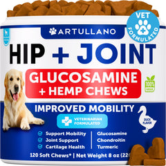Artullano gommes articulations chien, bouteille: soutien mobilité et confort articulaire