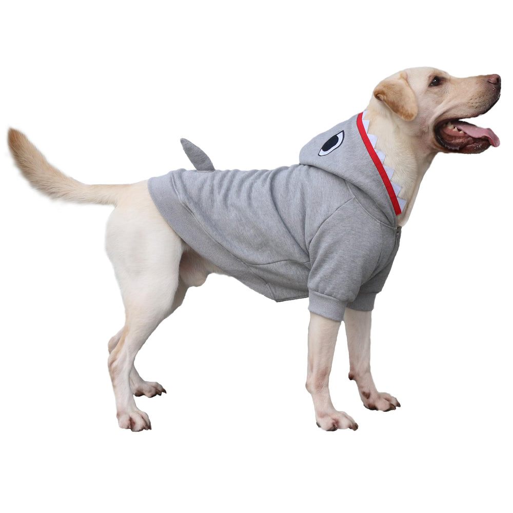 ARUNNERS costume-chien-requin-7xl, fermeture zippée facilitant l'enfilage lors des fêtes.