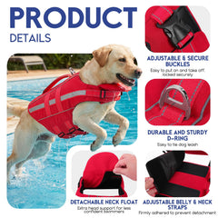 ASENKU gilet sauvetage chien avec bandes réfléchissantes haute visibilité jour et nuit