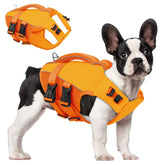 ASENKU gilet sauvetage chien haute flottabilité et réflectif orange, visibilité accrue.