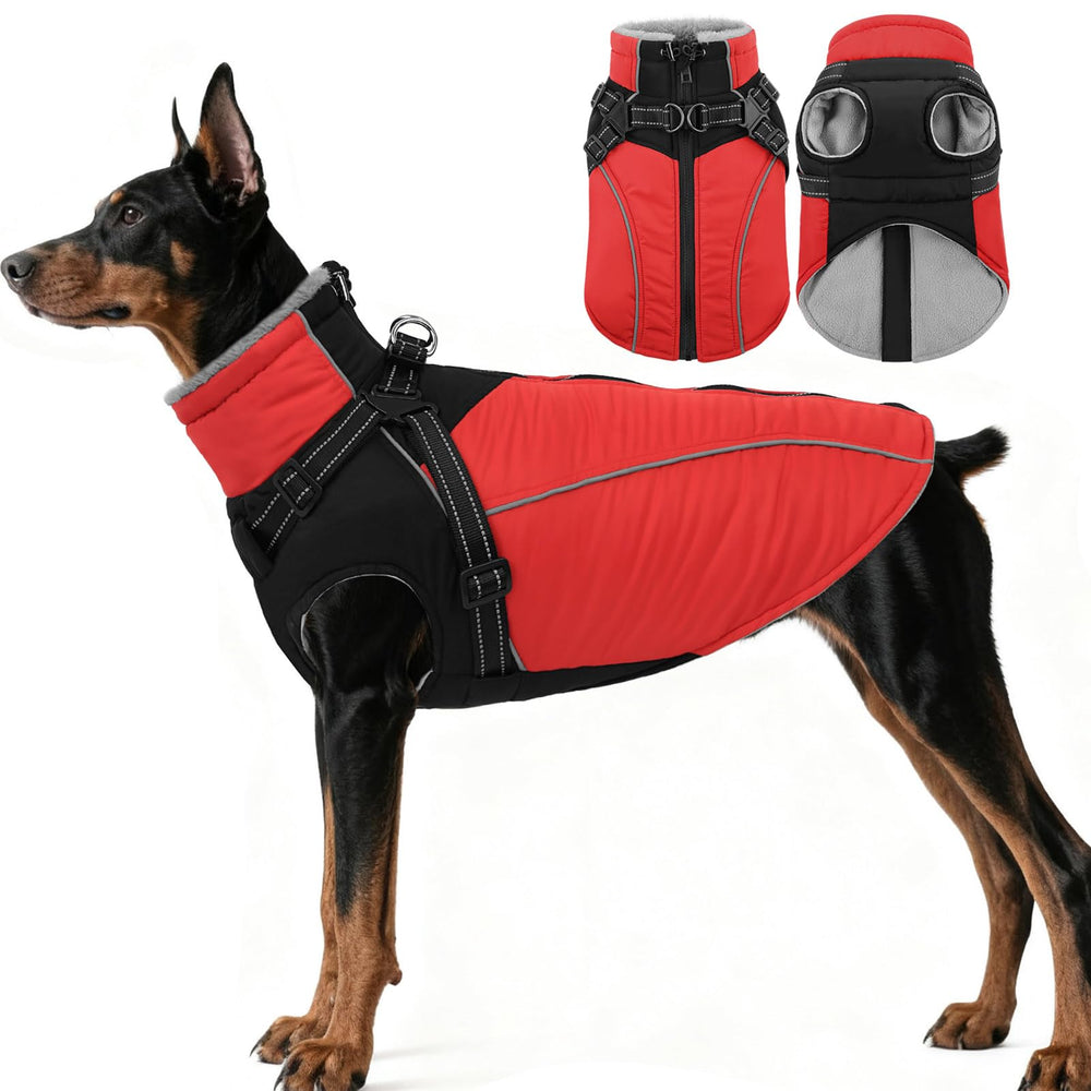 Manteau ASENKU reflechissant avec harnais integre pour promenades nocturnes en securite