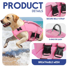 ASENKU veste sauvetage chien, anse-secours arrière, prise facile pour sortir le chien.