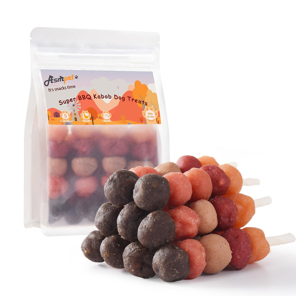 ASMPET – brochettes-poulet: récompense savoureuse et riche en protéines pour chien.