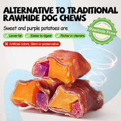 Gâterie ASMPET enroulée canard patate douce, snack naturel.