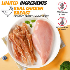 ASMPET friandises sans céréales, poulet séché, idéale pour l’entraînement et la récompense.