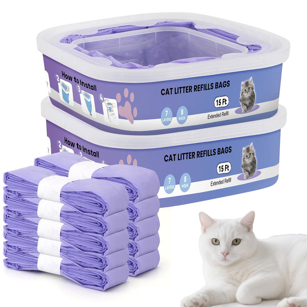 Astrallgn sacs-recharge-litiere-10-paquets : solution pratique pour plusieurs chats.