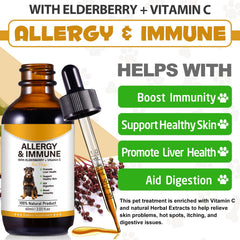Asusxcli Allergy Relief Drops: gouttes sur nourriture, intégration facile dans le repas du chien.