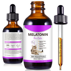Asusxcli Mélatonine pour chat: bouteille dosage pour un usage facile et apaisant.