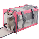 Atvobiy porte-chat rose souple pour déplacements confortables et sûrs