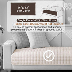 Housse Aucrovee velours blanc anti-glisse pour canapé stable