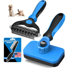 Augwind brosse démêlage double-face bleue, démêle les nœuds en douceur.