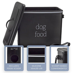 AuldHome Design Canister noir rétro – couvercle en place protègent les provisions.