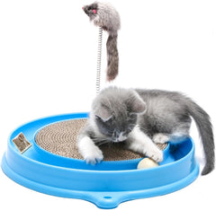 AUOON jouet griffoir chat piste-balle bleu stimule l'activité