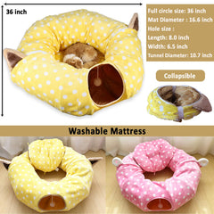 AUOON tunnel chat formation cercle jaune, design polyvalent pour jouer.