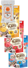 Friandises Aurora Pet poulet réel dans un sachet, croquantes pour chats actifs.