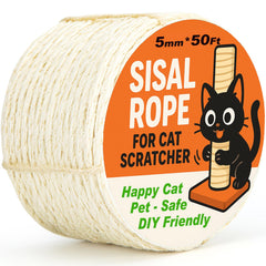 Corde sisal naturelle AUXMOTEC 5 mm prête à réparer l'arbre à chat — arbre-chat-detail