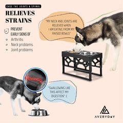 Bols élevés Averyday à 8-8 pouces pour chiens de taille moyenne à grande