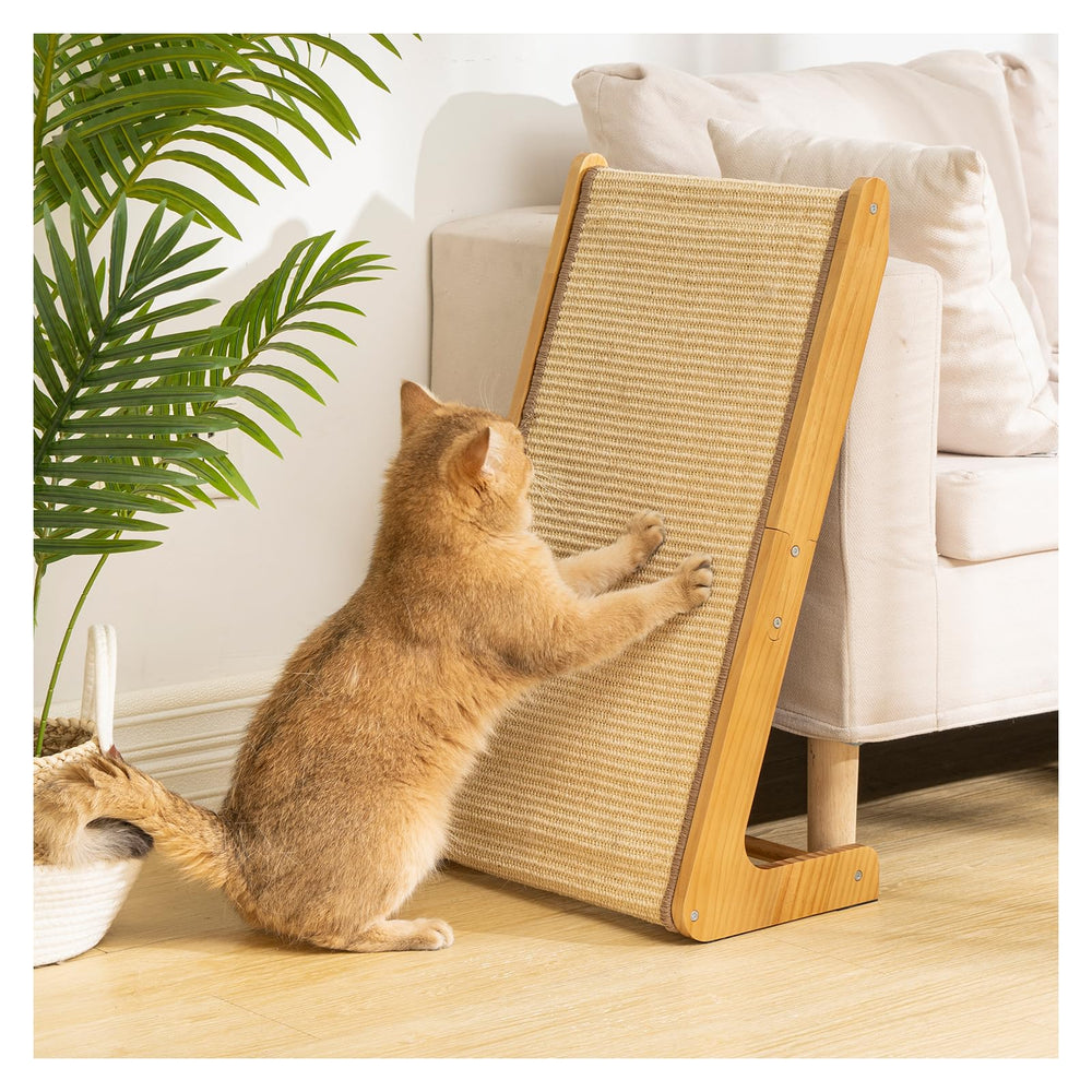 Avont grattoir pour chat sisal, forme verticale en L optimisée pour les coins.