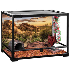 AWERT fond terrarium polyester bleu désert horizon: solution réutilisable et anti-reflets.
