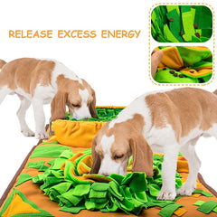 AWOOF Tapis Snuffle Chien Grand – pétales orange pour cachettes attractives.
