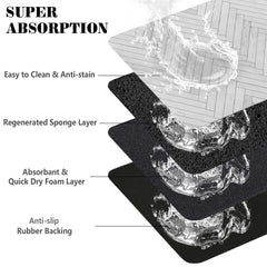 Ayiashiab - tapis alimentation chien avec caoutchouc anti-débordement pour stabilité.