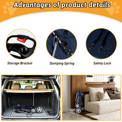 Verrouillage interieur assure la securite du trajet sur la poussette Azaeahom.