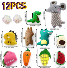 Jouet AZOFFYIU pour chat, aubergine peluche, variété de formes pour la curiosité.