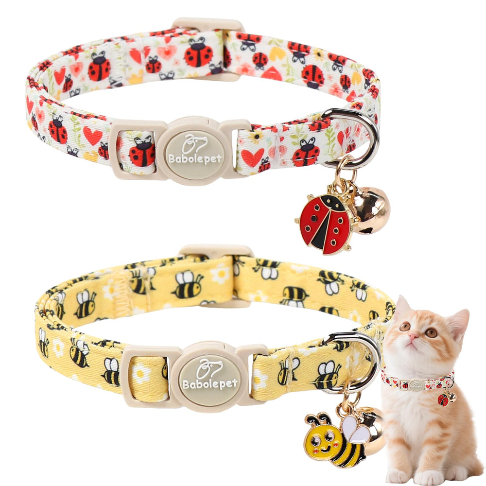 Babole Pet collier chat dessin animé abeille — design ludique et sécurité assurée pour les petits félins.
