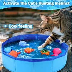 BABORUI jouet chat piscine portable idéal pour jeux en voyage.