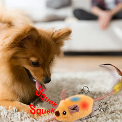 BABORUI Jouet souris jaune en mouvement pour chien et chat.