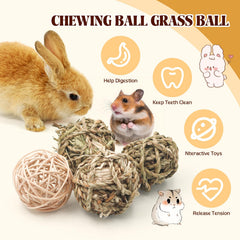 Bac-kitchen balle herbe roulante pour lapin, encourage déplacement et mastication.