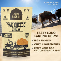 Texture proche des bouchées Back 40 Dogs Yak Cheese Himalayan Chews, idéale pour une mastication prolongée.
