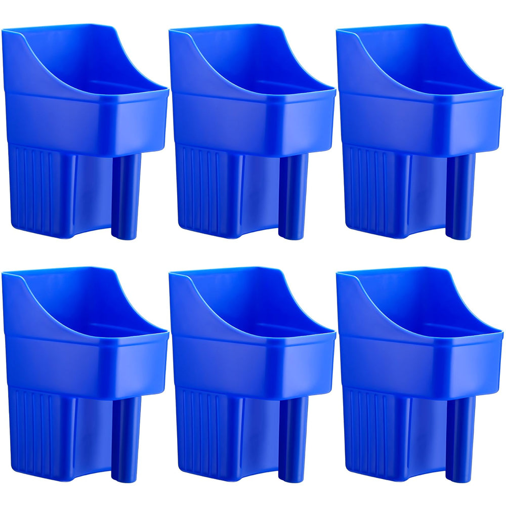 Ensemble Baderke de 6 doseurs d'alimentation bleus, pratique et empilable.