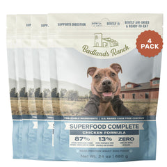 BADLANDS RANCH sachet-nourriture-chien-poulet-complet, nutrition équilibrée et goût appétissant.