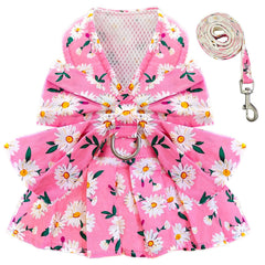 BAEJMJK robe-chien-noeud-papillon-rose : style princier pour balades printanières.