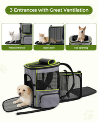 Sac BAGLHER pour chien gris avec ventilation par mesh et vue panoramique.