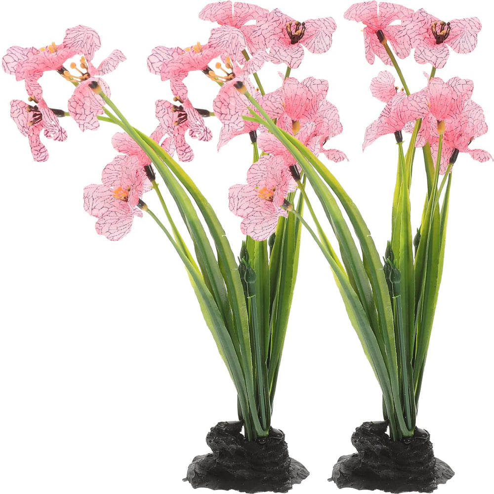 Balacoo plante d’aquarium rose réaliste 8,3 po pour un décor vivant et sûr.
