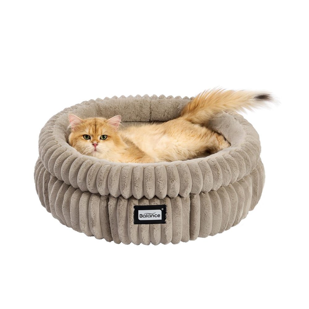 BALANCE lit rond pour chaton, peluche douce et réconfortante.