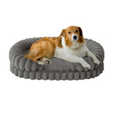 BALANCE lit pour grand chien, lit ovale 36 pouces gris, repos profond et confort durable