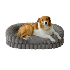 BALANCE lit pour grand chien, lit ovale 36 pouces gris, repos profond et confort durable