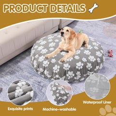 BALAPET Housse lit rond sherpa durable gris – douceur chaude et protection durable.