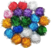 BallHull – boules à franges scintillantes arc-en-ciel 2 pouces, parfaites pour stimuler le jeu du chat