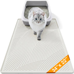 BANLYEO tapis-litiere-chat grand-format capture les grains et protège le sol
