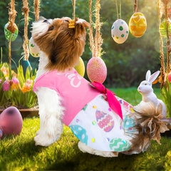BAOBICUTE robe chien détail noeud rose: ajout charmant pour un look festif.